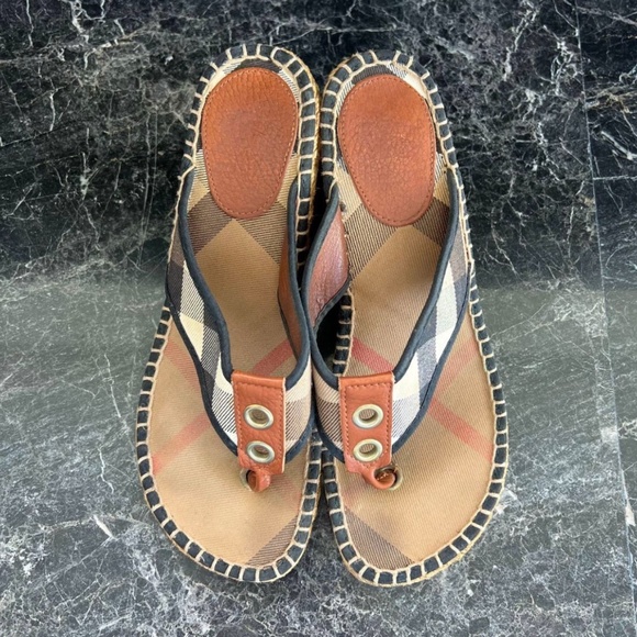 Burberry Nova Espadrille Wedge Sandals - Picture 3 of 6